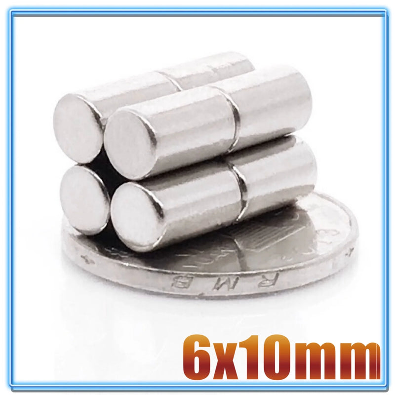 5/10/20/50/100/200Pcs Mini Small N35 Round Magnet 6x10 6x20 mm Neodymium Magnet Permanent NdFeB Super Strong Powerful Magnets