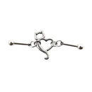JHJT 14G Heart Industrial Piercing Surgical Steel Industrial Barbell Handcuffs Cat Star Cartilage Earring Body Jewelry