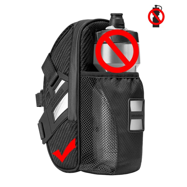 ROCKBROS Water Bottle Rainproof Bike Bicycle Rear Bag With Pocket Bicycle Tail Seat Saddle Bag Reflective Pouch Bike Accessories