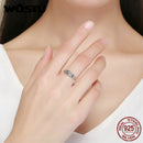 WOSTU NEW 925 Sterling Silver Vintage Style Leaves , Clear CZ Adjustable Rings for Women Fashion S925 Silver Jewelry Gift CQR313