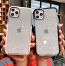 Shockproof Orange Phone Case For iPhone 11 13 12 14 Pro Max XR XS 7 8 Plus X Transparent Soft Candy Color Frame Back Cover Case