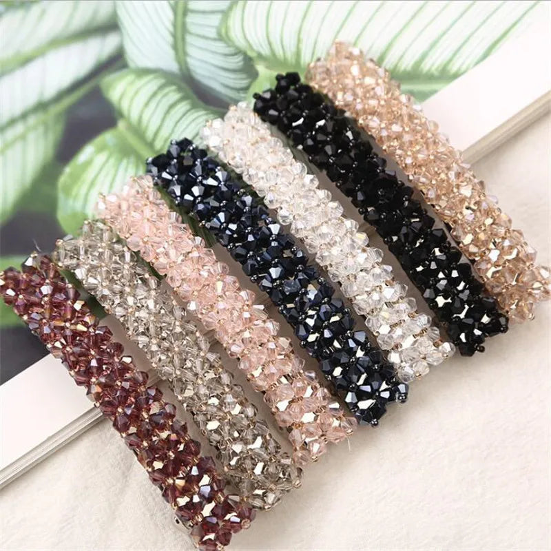 1pcs Women Girl Korean Crystal Elegant Crystal Pearl Hair Clip Barrettes Hairgrips Hair Pin Hair Accessories Styling Tools