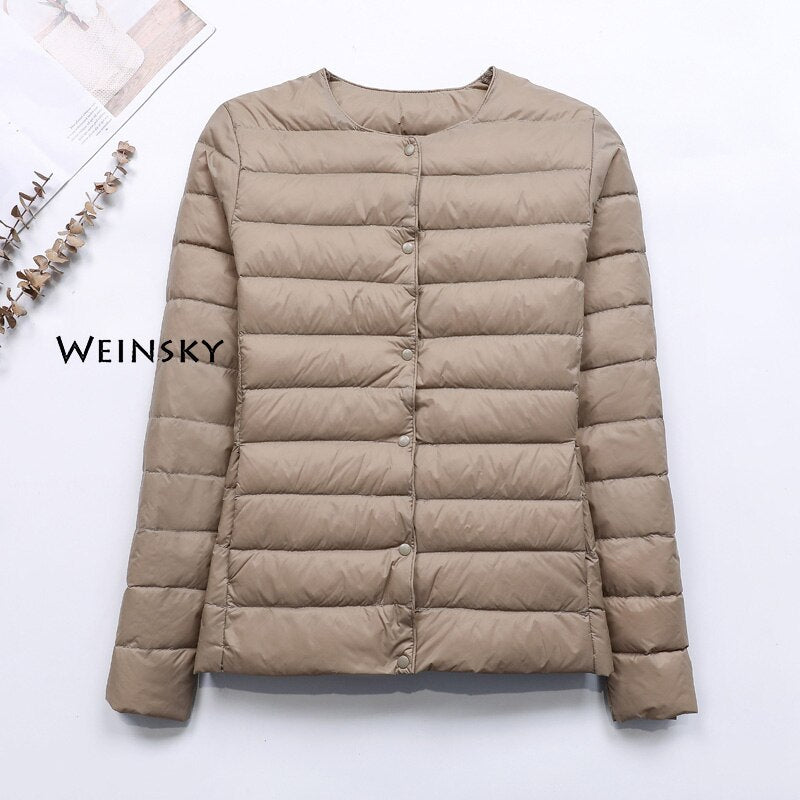 Spring Autumn Women Ultralight Thin Down Jacket White Duck Down Jackets Warm Winter Coat Parka Female Portable Outwear