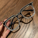 Kurzsichtigkeit Weitsichtigkeit Damen Sonnenbrillen Vintage Brillen mit klaren Gläsern Damen Luxus Strass-Brillen Herren Optische Brillen