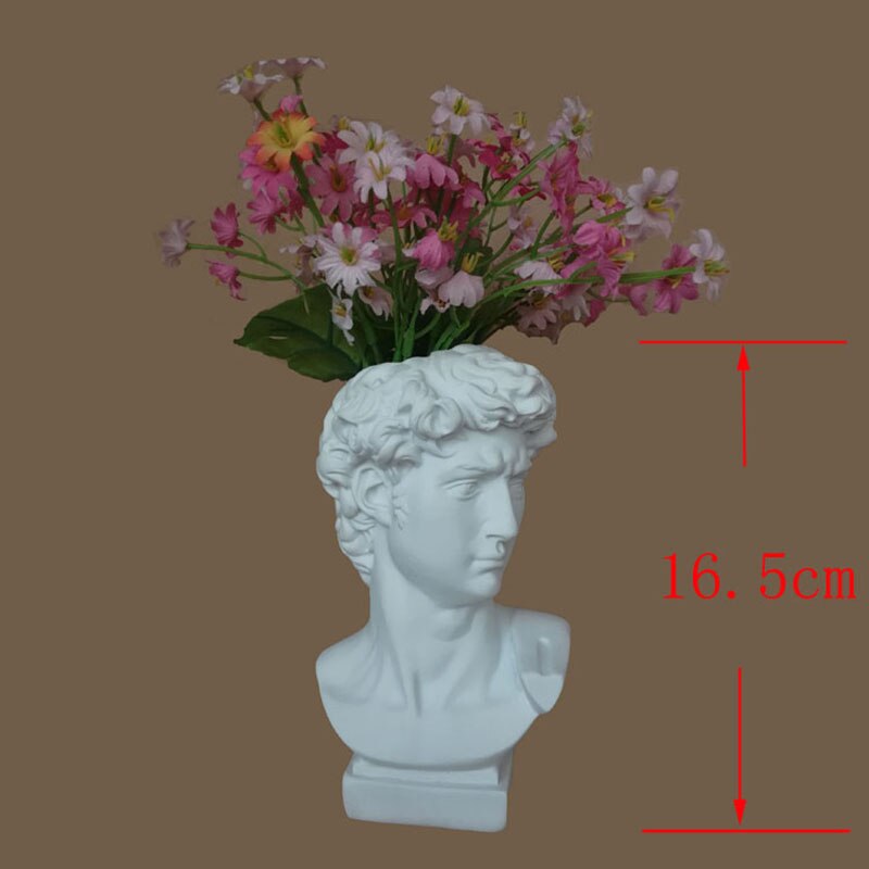 Resin Vase Home Decoration Flower Pot Makeup Brush Holder Sculpture Cosmetic Storage Box Pen Holder Statue Art Decoration