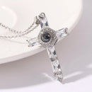 Retro Cross Necklace Say I Love You Necklace Memory Necklace and Pendant Wedding Valentine's Day Gift in 100 Languages