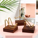 Metal Arm Mineral Stand Display Holder Rack Wood Support Base For Crystal Minerals Ores Agate Rocks For Home Office Show Room