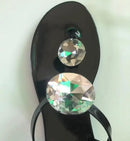 Women fashion wild beach new rhinestone bright diamond flat sandals flip flop home outdoor travel student slippers ms