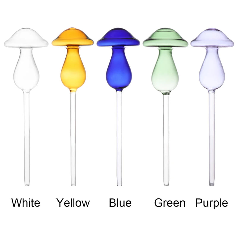 1PC New Multicolor Glass Mushroom Design Plant Watering Kits Plant Flowers Water Feeder Self Watering Home Garden Supplies