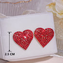 New Sparkling Big Rhinestone Love Heart-shaped women's Earrings Dinner Party Stud Earring Romantic Wedding Jewelry Accessories