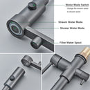 rozin Pull Down Filter Kitchen Faucet Black 3 Way Drinking Pure Water Faucets Brass 360° Flexible Purification Water Mixer Tap