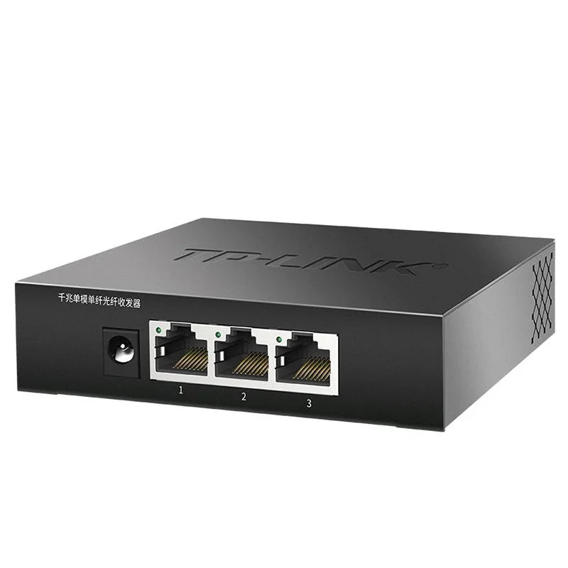 TP-LINK TL-FC323AB-3 fiber transceiver single mode single fiber optic media converter 3 RJ45 UTP and 2 SC fiber Port