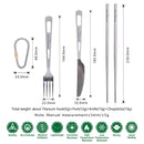 Boundless Voyage Titanium Tableware Travel Flatware Titanium Knife Fork Spoon Chopsticks Straw Outdoor Camping Picnic Cutlery