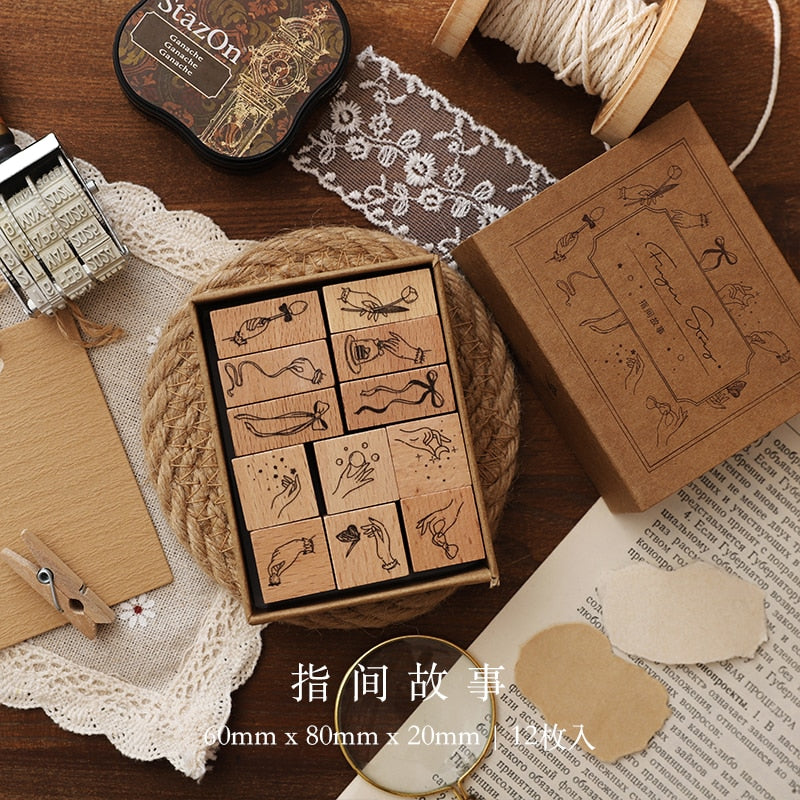 Jenny Chinese Character Number  Universe Flower Week Wooden Rubber Stamp Scrapbooking Deco DIY Craft Standard Wooden Stamps