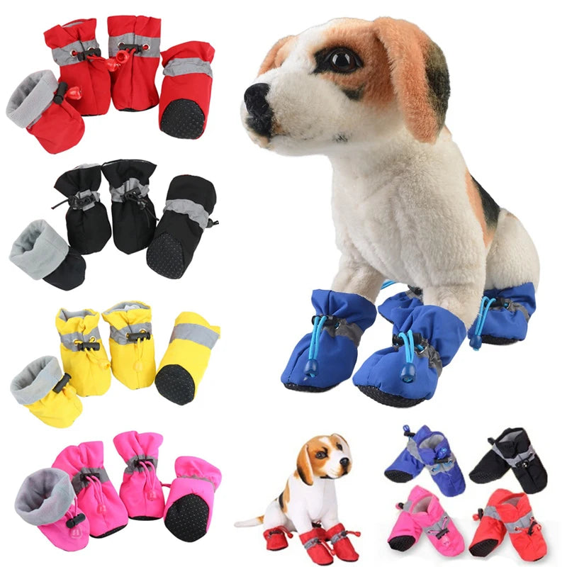 Pet Dog Shoes Waterproof Antiskid Puppy Shoes Chihuahua Walking Boots Winter Warm Corduroy Puppy Cat Socks Pet Paw Accessories