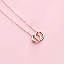 Modian New Irregular Geometric Round Interlock Sterling Silver 925 Pendant Necklace for Women Link Chain Fine Jewely Girl Gift