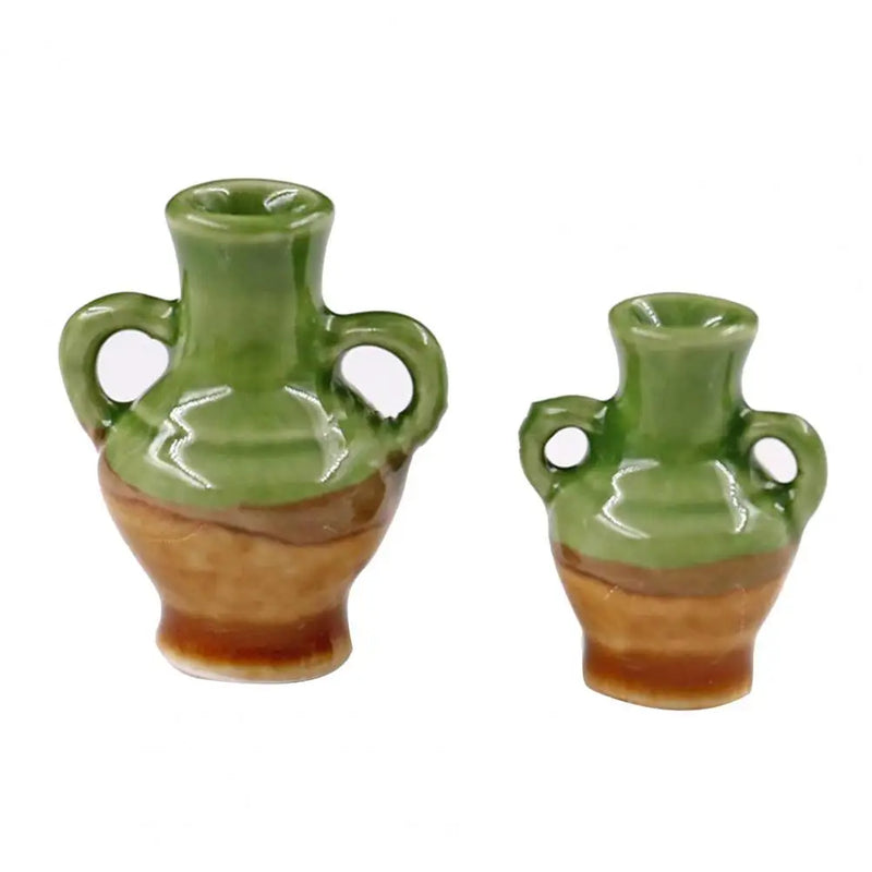 1/2/3Pcs Mini Porcelain Vases Model Miniatures Figurines Ceramic Flower Pots Vases Figurines Miniatures for 1/12 Dollhouse