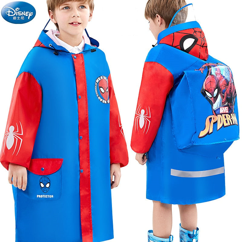 Captain High Quality kids Raincoat Inflatable Cap Children US Captain  Rainproof Poncho Boys Rainwear Rainsuit Outdoor gifts