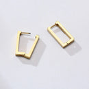 Vnox Minimalist Square Hoop Earrings for Women,Gold Color Stainless Steel Rectangle Ear Jewelry, Chic Simple Geometric Jewelry