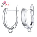 Hollow Design 925 Sterling Silver Ear Hooks Clasps Jewelry Findings Earrings For Women Geometric DIY Earwire Accessories