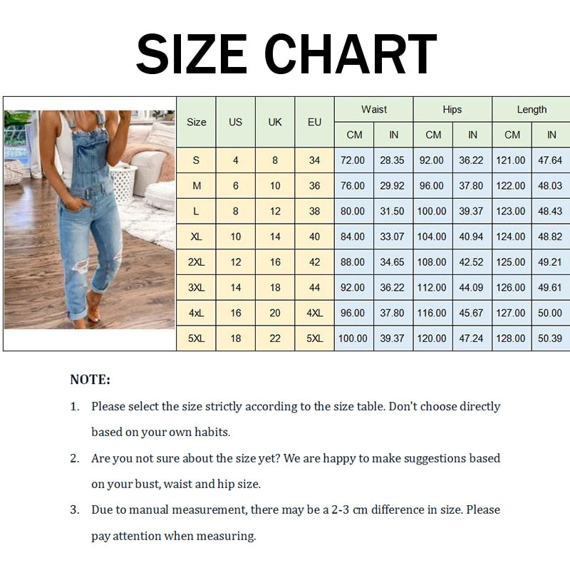 Cargo Pants Women Holes Slim Fit Overalls Women&