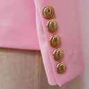 HIGH STREET 2023 Classic Designer Blazer Jacket Women's Slim Fitting Metal Lion Buttons Double Breasted Blazer