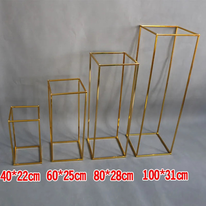 4pcs/set Metal Plant Stands Wedding Party Decoration Road lead Flower stand T-stage decor