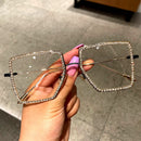Kurzsichtigkeit Weitsichtigkeit Damen Sonnenbrillen Vintage Brillen mit klaren Gläsern Damen Luxus Strass-Brillen Herren Optische Brillen