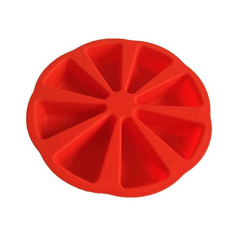 8 Holes Bakeware Molds Cake Pan Silicone Cupcake Mold Fondant Pudding Triangle Cakes Mould Muffin Baking Tools Pizza Plate