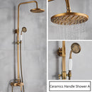 Rainfall Bathroom Shower Set Brass Antique Shower Mixers with Handshower Single Handle Wall Mounted Shower Faucet Tap