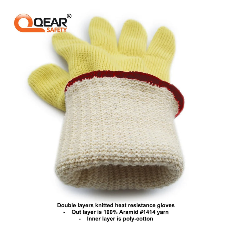 1 Pair Aramid Yarn Knitted Long/short Wrist Protect Heatproof Gloves - Hold Burning hot Dishes/Oven/hot molds- heat resistance w