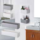 1PC ABS Wandmontierter Kosmetik-Aufbewahrungsbox Badezimmer-Aufbewahrungsregal Wandregal Klebstoff-Aufbewahrungsbehälter Badezimmer-Organizer-Zubehör