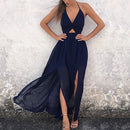 Customizable Duzeala Womens Summer Boho Maxi Long Dress Evening Party Beach Dresses Sundress Floral Halter Dress Summer 2021