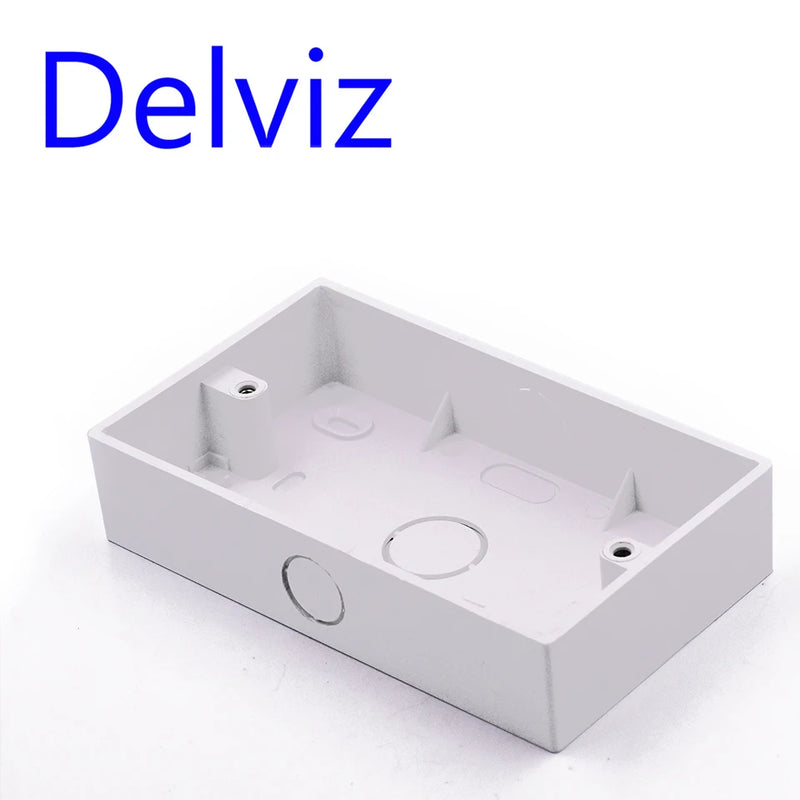 Delviz External Mounting Box for 146*86mm Standard Wall Switch Plastic MaterialsBOX Wall Socket Cassette Outer wall junction box