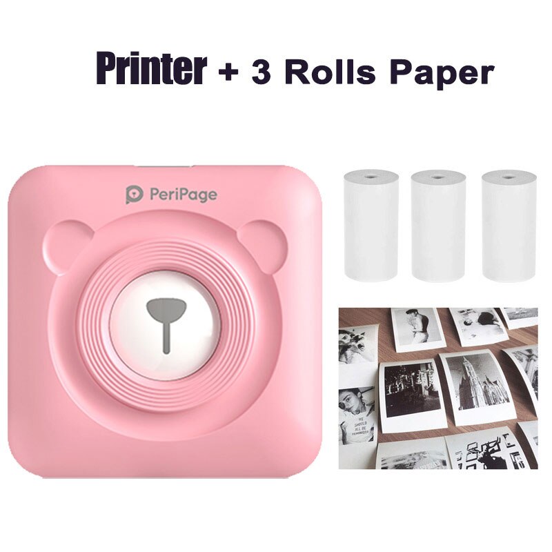 Peripage A6 MIni  Photo Printer Portable Thermal  Pocket  Printer Inkless 203dpi  Wireless Bluetooth PC IOS Android Soft Case