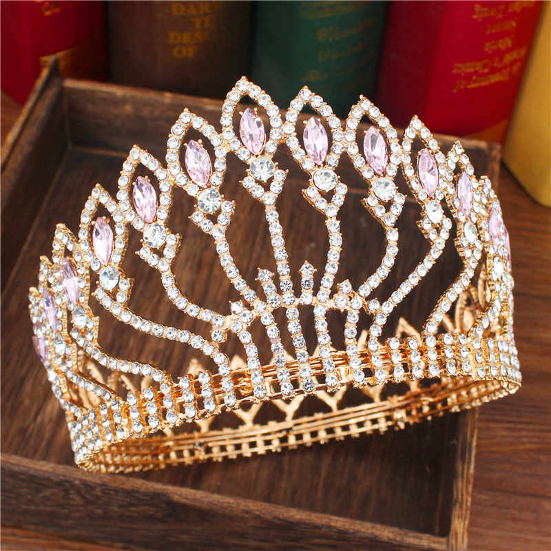 Crystal Queen Wedding Tiara Crown Bridal Pageant Hair Ornaments Baroque Diadem Headpiece Women Bride Head Jewelry Accessories