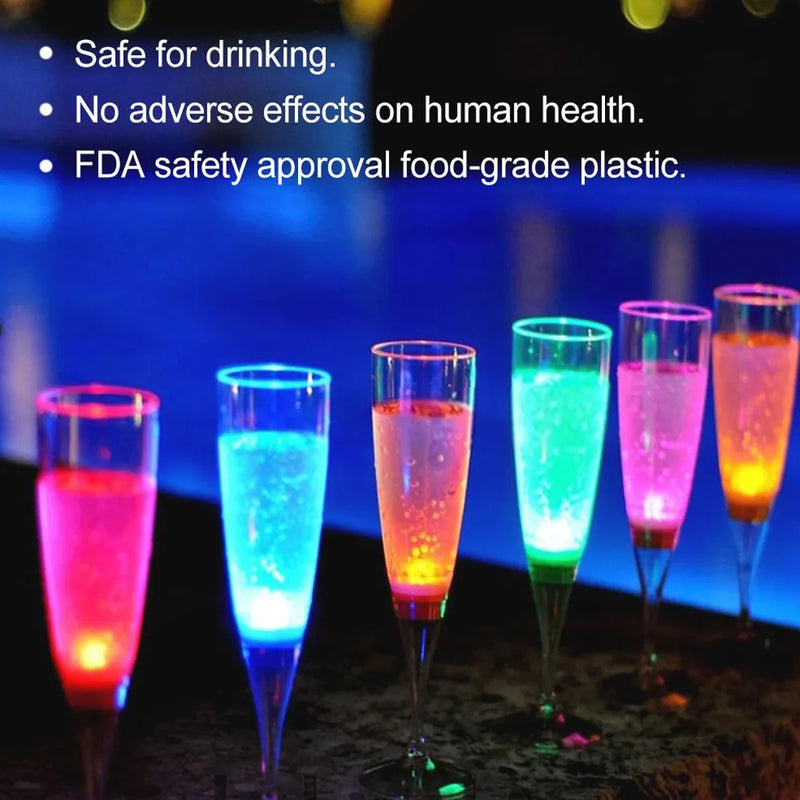 LED Wine Glass Champagne Glass Water Liquid Activated Flash Light Glass Party Bar Christmas Vase New Year Decoration Lights