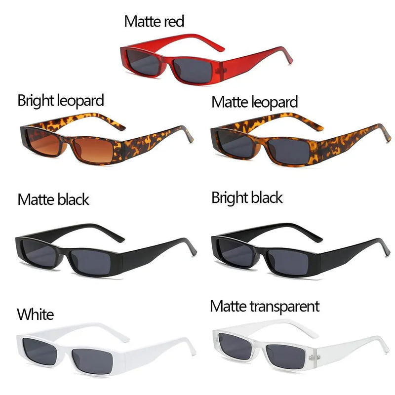 1PC Small Rectangle Sunglasses Women 2022 New Retro Square Narrow Frame Sun Glasses Trendy Vintage Streetwear Eyewear UV400