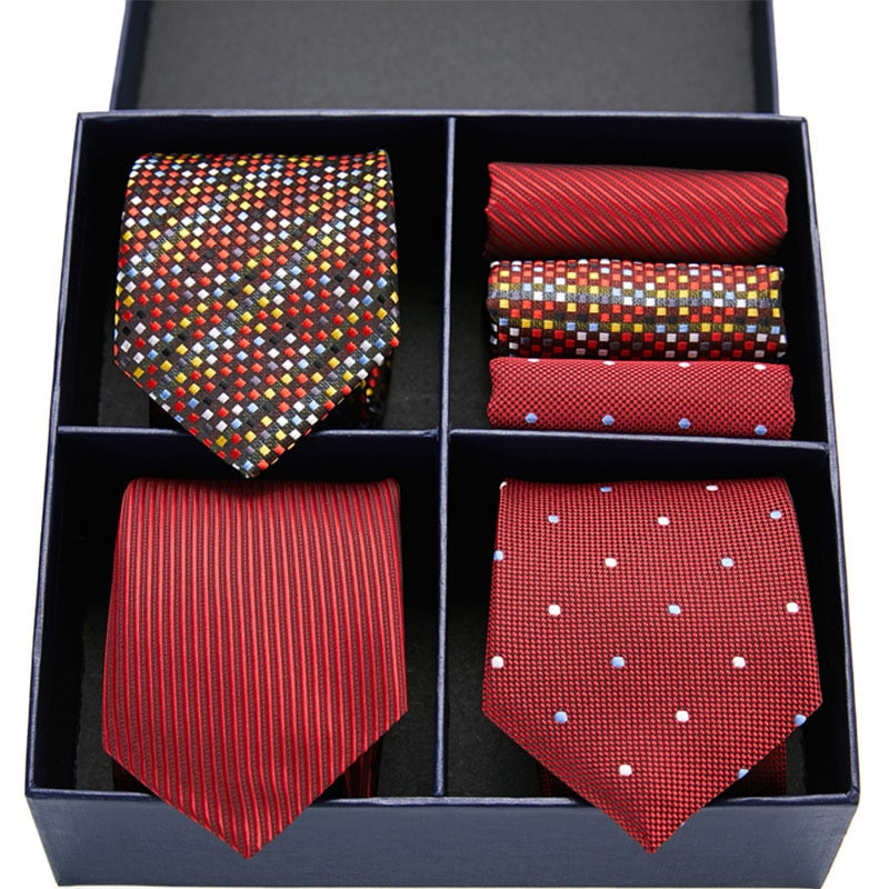 Gift box packing Silk Ties For Men Novelty Hanky  Set 3 Styles  Men&