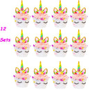 Unicorn Party 3-tier Cup Cake Stand Paper Plates Cups Balloon Birthday Party Decoration Kids Unicornio Party Girls Baby Shower