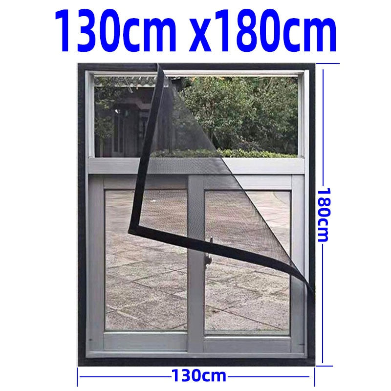 Inset Window Screen Mesh, Air Tulle Adjustable Summer Invisible Anti-Mosquito net Fiberglass Removable Washable Customize Screen