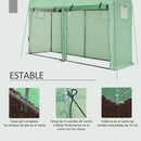 Outsunny Greenhouse Garden Shed Tunnel Type Greenhouse with 4 Windows and 2 Doors Made of Pe and Steel 300X100X200 cm Green