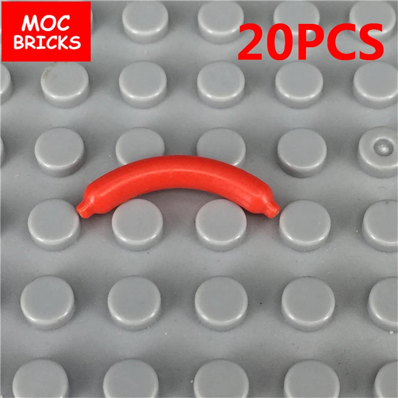 MOC Bricks Food Cookie Bone Pretzel Bagel Biscuits Waffle Chips Hot Dog Bread Pizza Milk Educational Building Blocks Kids Toys