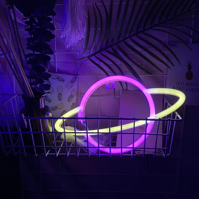 Neon Sign Alien Face Shaped Wall Hanging Lights for Home Children&