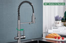 rozin Pull Down Filter Kitchen Faucet Black 3 Way Drinking Pure Water Faucets Brass 360° Flexible Purification Water Mixer Tap
