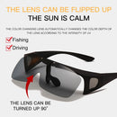 VIVIBEE Flip Up Polarized Fit Over Glasses Sunglasses Men Driving UV400 Photochromic Fishing Goggle for Mypoia Outdoor Women