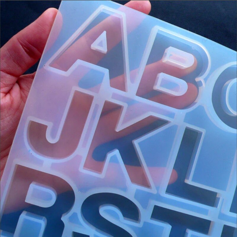 Letter A to Z Mold Alphabet &amp; Number Silicone Molds Initial Mold Large Clear Resin Mold Epoxy Resin Craft Supplies (36 Cavity)