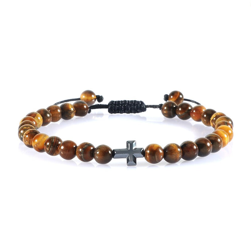 Tiger Eye Beaded Bracelets Bangles Men Braided Rope Healing Balance Yoga Charm Women Natural Stone Buddha Bracelet Adjustable