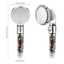 Bathroom SPA Shower Head 3 Modes Adjustable One-Button Water Stop With Anion Filter Ball High Pressure Nozzle Replaceable Panel