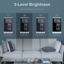 6 Zoll LED Spiegel Wecker Touch-Taste Wand Digitaluhr Zeit Temperatur Feuchtigkeitsanzeige USB-Ausgang Tischuhr